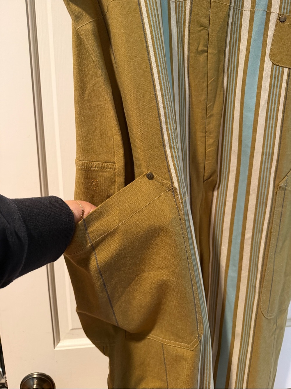 Pilcro Striped Olive Green One-Piece Jumper - Picture 4 of 9